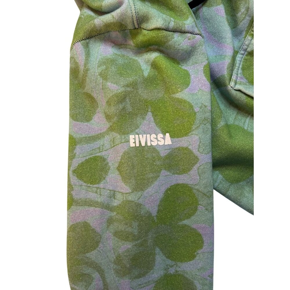 EIVISSA KOBF-PACHA Womens Green & Purple Cloverleaf Hoodie Sweatshirt Size Small - Picture 6 of 9